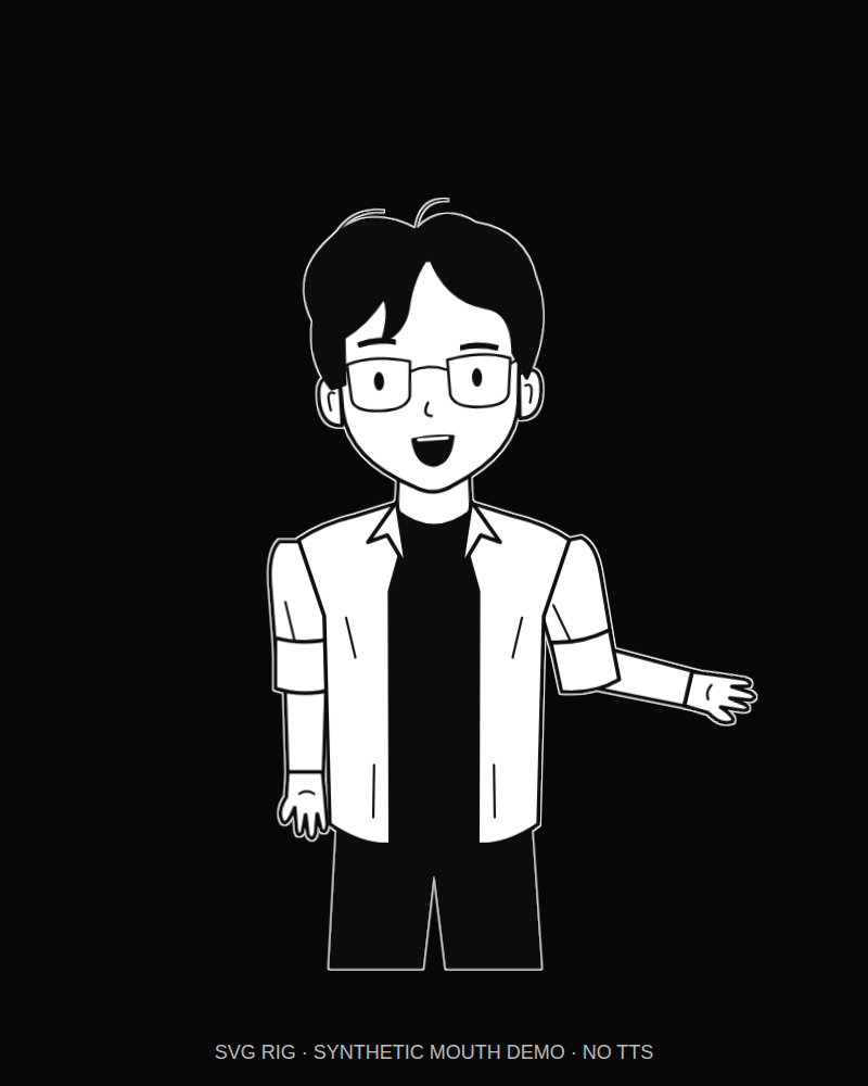 어두운 배경에서 팔을 뻗는 초기 SVG 프로토타입