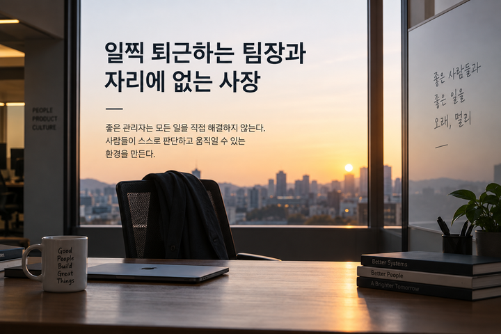 일찍 퇴근하는 팀장과 자리에 없는 사장